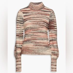 VERONICA BEARD
Alston space-dyed alpaca-blend turtleneck sweater pastel pink